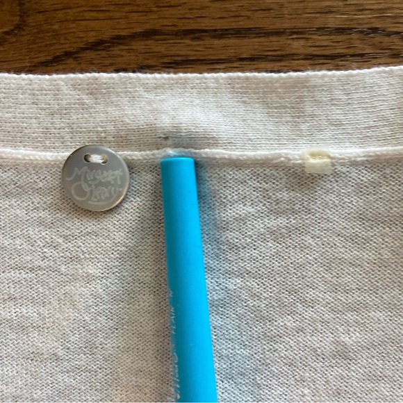 Margaret O’Leary Cardigan Sweater Stripes Ivory Medium Large Designer Cashmere? - Picture 6 of 10